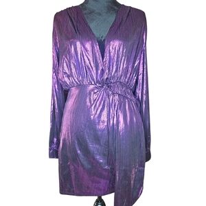 Shimmering Purple Long-Sleeve Dress